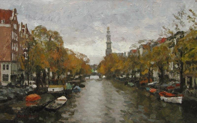 unknow artist Prinsengracht canal oil painting picture